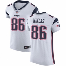 Men's Nike New England Patriots #86 Troy Niklas White Vapor Untouchable Elite Player NFL Jersey