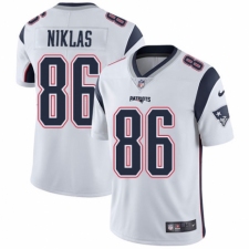 Men's Nike New England Patriots #86 Troy Niklas White Vapor Untouchable Limited Player NFL Jersey