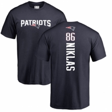 NFL Nike New England Patriots #86 Troy Niklas Navy Blue Backer T-Shirt