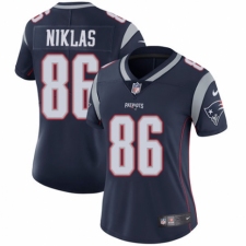 Women's Nike New England Patriots #86 Troy Niklas Navy Blue Team Color Vapor Untouchable Limited Player NFL Jersey