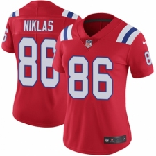 Women's Nike New England Patriots #86 Troy Niklas Red Alternate Vapor Untouchable Limited Player NFL Jersey
