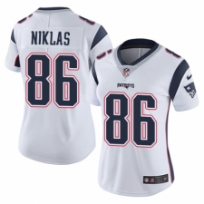 Women's Nike New England Patriots #86 Troy Niklas White Vapor Untouchable Limited Player NFL Jersey