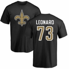 NFL Nike New Orleans Saints #73 Rick Leonard Black Name & Number Logo T-Shirt