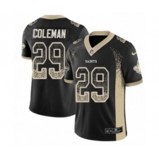 Men's Nike New Orleans Saints #29 Kurt Coleman Limited Black Rush Drift Fashion NFL Jersey