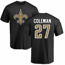NFL Nike New Orleans Saints #27 Kurt Coleman Black Name & Number Logo T-Shirt