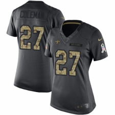 Women's Nike New Orleans Saints #27 Kurt Coleman Limited Black 2016 Salute to Service NFL Jersey