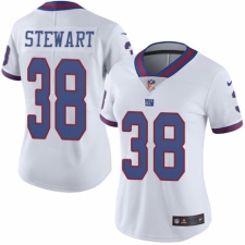 Women's Nike New York Giants #38 Jonathan Stewart Limited White Rush Vapor Untouchable NFL Jersey