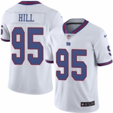 Men's Nike New York Giants #95 B.J. Hill Elite White Rush Vapor Untouchable NFL Jersey