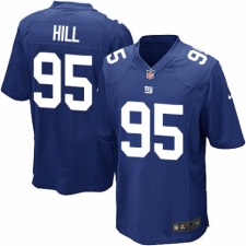 Men's Nike New York Giants #95 B.J. Hill Game Royal Blue Team Color NFL Jersey