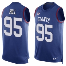 Men's Nike New York Giants #95 B.J. Hill Limited Royal Blue Player Name & Number Tank Top NFL Jersey