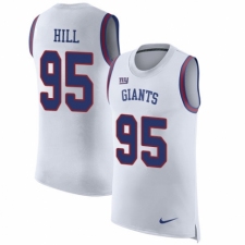 Men's Nike New York Giants #95 B.J. Hill White Rush Player Name & Number Tank Top NFL Jersey