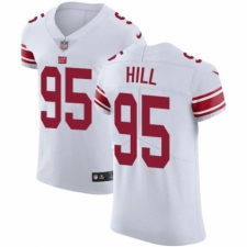 Men's Nike New York Giants #95 B.J. Hill White Vapor Untouchable Elite Player NFL Jersey