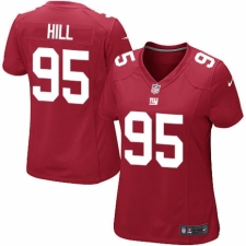 Women's Nike New York Giants #95 B.J. Hill Game Red Alternate NFL Jersey