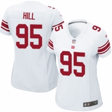 Women's Nike New York Giants #95 B.J. Hill Game White NFL Jersey