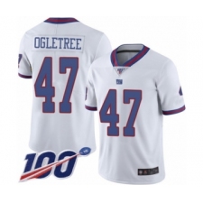 Men's New York Giants #47 Alec Ogletree Limited White Rush Vapor Untouchable 100th Season Football Jersey