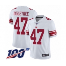 Youth New York Giants #47 Alec Ogletree White Vapor Untouchable Limited Player 100th Season Football Jersey