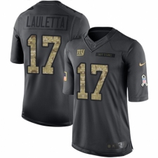 Men's Nike New York Giants #17 Kyle Lauletta Limited Black 2016 Salute to Service NFL Jersey
