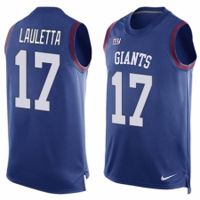 Men's Nike New York Giants #17 Kyle Lauletta Limited Royal Blue Player Name & Number Tank Top NFL Jersey