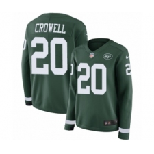 Women's Nike New York Jets #20 Isaiah Crowell Limited Green Therma Long Sleeve NFL Jersey