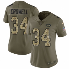 Women's Nike New York Jets #34 Isaiah Crowell Limited Olive/Camo 2017 Salute to Service NFL Jersey