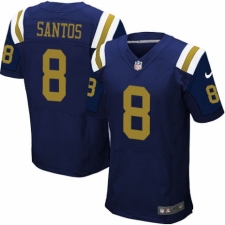 Men's Nike New York Jets #8 Cairo Santos Elite Navy Blue Alternate NFL Jersey