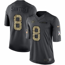 Men's Nike New York Jets #8 Cairo Santos Limited Black 2016 Salute to Service NFL Jersey