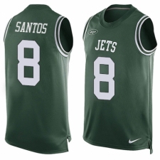 Men's Nike New York Jets #8 Cairo Santos Limited Green Player Name & Number Tank Top NFL Jersey