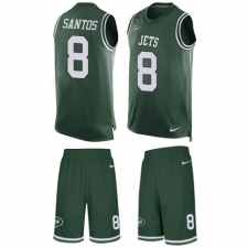 Men's Nike New York Jets #8 Cairo Santos Limited Green Tank Top Suit NFL Jersey