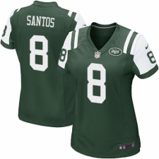 Women's Nike New York Jets #8 Cairo Santos Game Green Team Color NFL Jersey