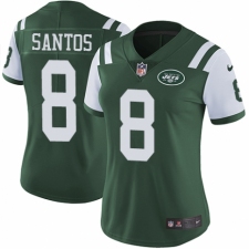 Women's Nike New York Jets #8 Cairo Santos Green Team Color Vapor Untouchable Limited Player NFL Jersey