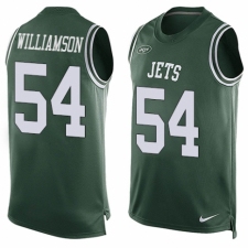 Men's Nike New York Jets #54 Avery Williamson Limited Green Player Name & Number Tank Top NFL Jersey