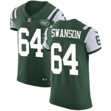 Men's Nike New York Jets #64 Travis Swanson Green Team Color Vapor Untouchable Elite Player NFL Jersey