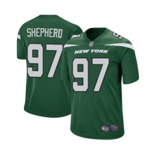 Men's New York Jets #97 Nathan Shepherd Game Green Team Color Football Jersey