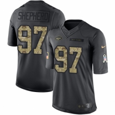 Men's Nike New York Jets #97 Nathan Shepherd Limited Black 2016 Salute to Service NFL Jersey