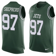 Men's Nike New York Jets #97 Nathan Shepherd Limited Green Player Name & Number Tank Top NFL Jersey