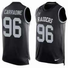 Men's Nike Oakland Raiders #96 Cornellius Carradine Limited Black Player Name & Number Tank Top NFL Jersey