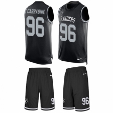 Men's Nike Oakland Raiders #96 Cornellius Carradine Limited Black Tank Top Suit NFL Jersey
