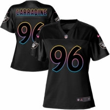 Women's Nike Oakland Raiders #96 Cornellius Carradine Game Black Fashion NFL Jersey