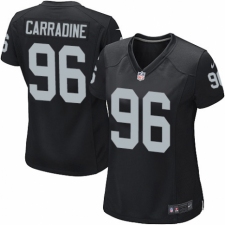 Women's Nike Oakland Raiders #96 Cornellius Carradine Game Black Team Color NFL Jersey