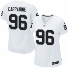 Women's Nike Oakland Raiders #96 Cornellius Carradine Game White NFL Jersey