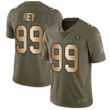 Men's Nike Oakland Raiders #99 Arden Key Limited Olive/Gold 2017 Salute to Service NFL Jersey