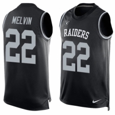 Men's Nike Oakland Raiders #22 Rashaan Melvin Limited Black Player Name & Number Tank Top NFL Jersey