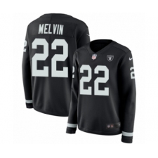 Women's Nike Oakland Raiders #22 Rashaan Melvin Limited Black Therma Long Sleeve NFL Jersey