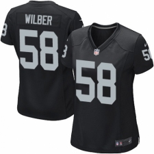 Women's Nike Oakland Raiders #58 Kyle Wilber Game Black Team Color NFL Jersey