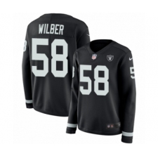 Women's Nike Oakland Raiders #58 Kyle Wilber Limited Black Therma Long Sleeve NFL Jersey