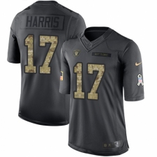 Men's Nike Oakland Raiders #17 Dwayne Harris Limited Black 2016 Salute to Service NFL Jersey