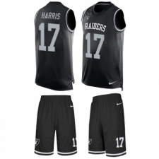 Men's Nike Oakland Raiders #17 Dwayne Harris Limited Black Tank Top Suit NFL Jersey