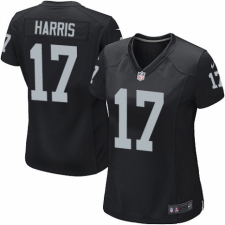 Women's Nike Oakland Raiders #17 Dwayne Harris Game Black Team Color NFL Jersey