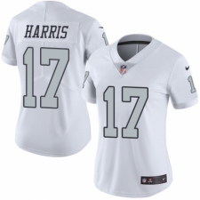 Women's Nike Oakland Raiders #17 Dwayne Harris Limited White Rush Vapor Untouchable NFL Jersey