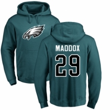 Nike Philadelphia Eagles #29 Avonte Maddox Green Name & Number Logo Pullover Hoodie